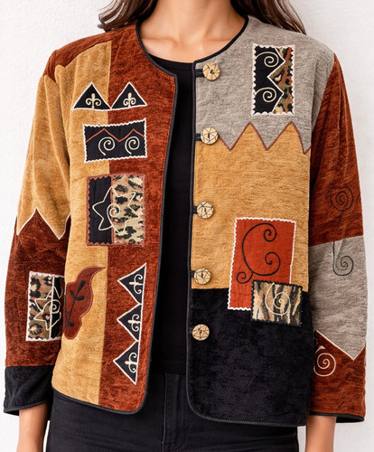 Patchwork damenjacke designer - patchwork,