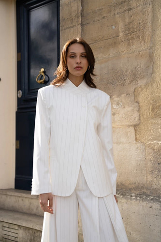 Asymmetrische streifenjacke - asymmetrische,
